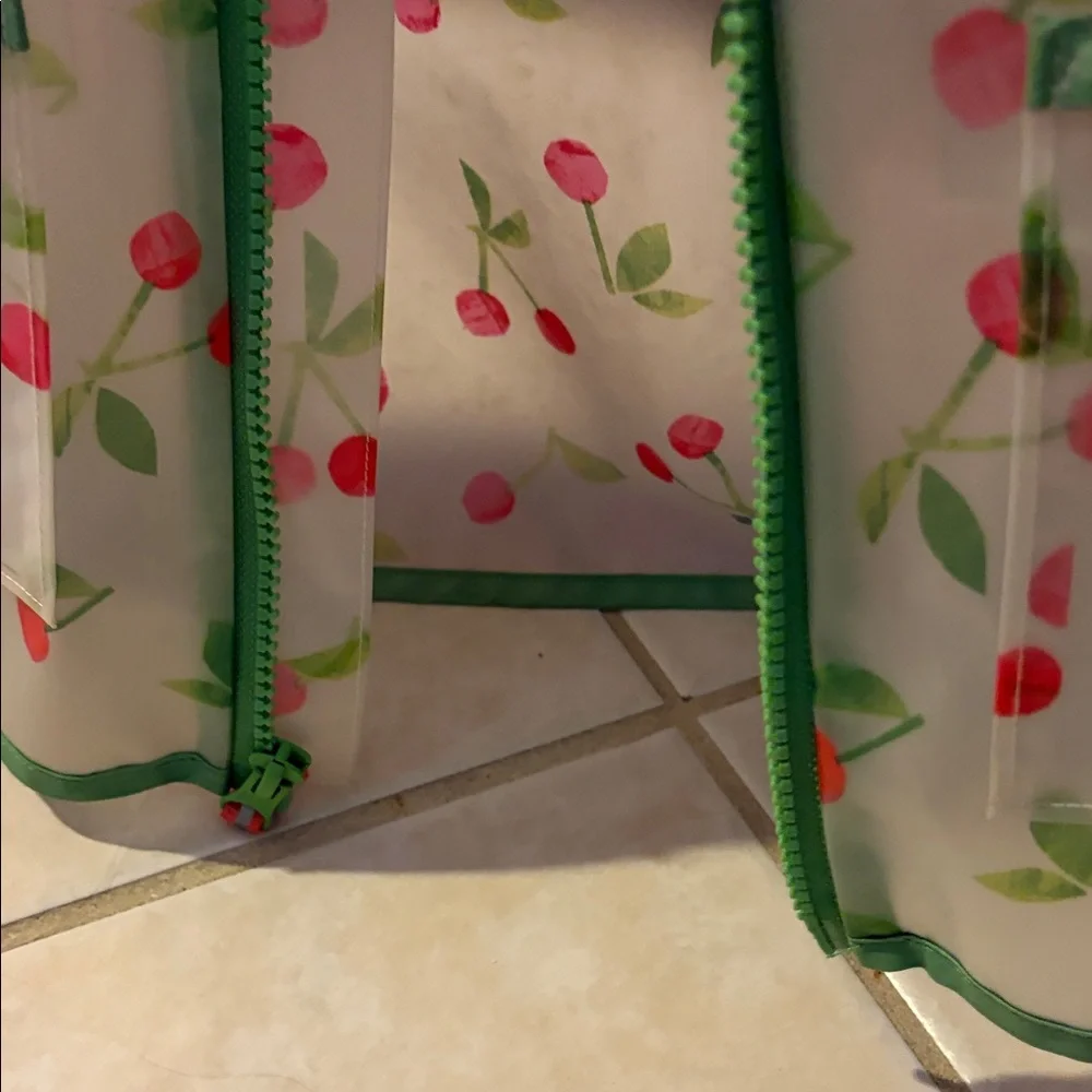 Cat & Jack Cherry Print Raincoat with Green Accents - Picture 4 of 6